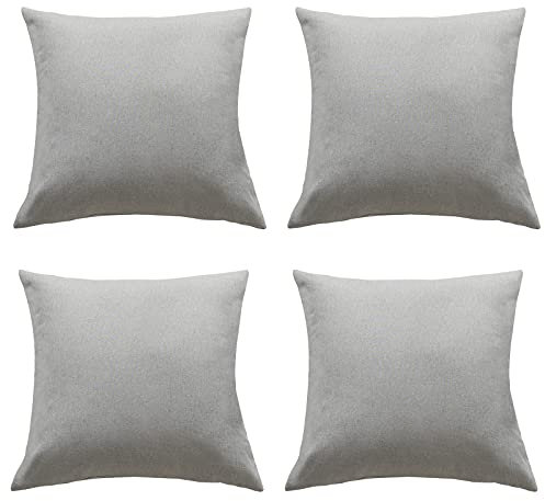 MINGPINHUIUS Lot de 4 housses de coussin carrées imperméables pour extérieur, jardin, terrasse, tente, balcon, canapé, sofa, 45 x 45 cm, gris