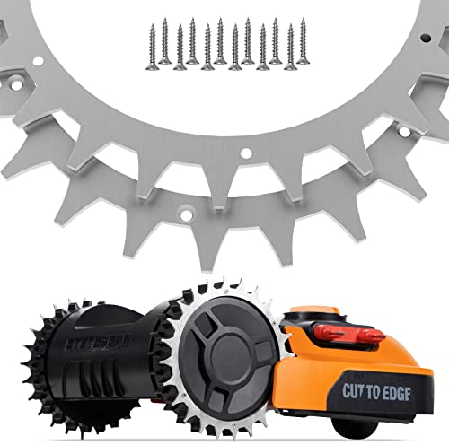 ROBO CLAWS Mähroboter Spikes aus Edelstahl für Modelle Worx Landroid S & M, 3 mm, ⌀220 mm - Mähroboter Zubehör mit 12 x Edelstahlschrauben, Spikes entgratet