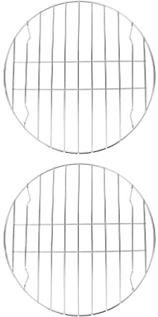 HEMOTON 2Pcs stainless steel griddle Grill BBQ Mesh mat campfire cooking stand Carbon Baking Net rib holder steaming rack Lamb Rib Rack Wire Cooling Rack portable oven 28c makeup barbecue