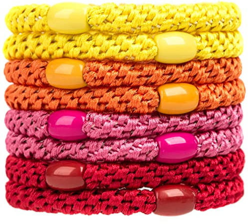 J.CARP 8 unidades mixed color Hair Ties for Women Girls, Elastics Hair Bands Ponytail Holders, No Damage No Crease Hair Elastics, Perfect for Girls and Women with Thick or Curly Hair, Style 2