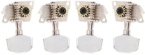 Piezas de Bricolaje para Ukelele, Clavija de Afinación de Estilo Clásico 2L2R, Engranajes de Aleación de Cobre 1:14 para Cuerdas de Afinación de Mantenimiento de Guitarra Ukelele
