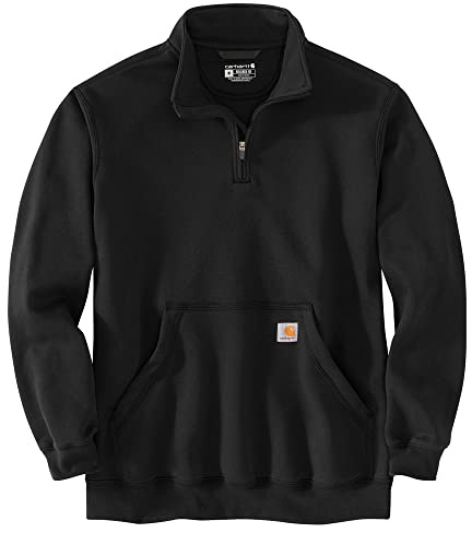 Carhartt Men's Marquette 1/4-Zip Mock-Neck Sweatshirt, Black, X-Large