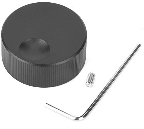 Volymkontrollknapp, 32x13mm 6mm hål Svart Solid Heltäckt aluminium Solid Volymkontrollratt för 6mm Potentiometer