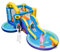 COSTWAY Inflatable Water Park, Kids Bouncy Castle Jumper House with Slide, Water Gun, Basketball Hoop and Splashing Pool