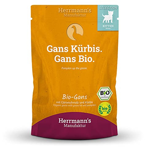Herrmann's - Selection Kitten Bio Chaton Nourriture Oie - 20 x 100 g - Nourriture humide - Nourriture pour chat