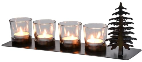 Marrakech Couronne de l'Avent allongée Jaminto en métal 35 cm de long – Décoration de Noël moderne