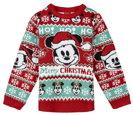 CERDÁ LIFE'S LITTLE MOMENTS | Jersey de Punto Navideño Mickey o Minnie para Niños/ Adultos Suéter Navidad Disney