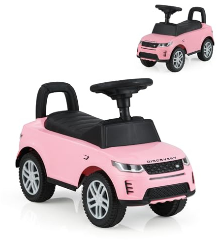 SOARS Porteur Enfant 1-3 Ans, Voiture Enfant Conduite Réaliste avec Volant, Klaxon, Charge 25 KG, avec Roues Antidérapant, Espace de Rangement Caché, Cadeau pour Fille & Garçon (Rosé)