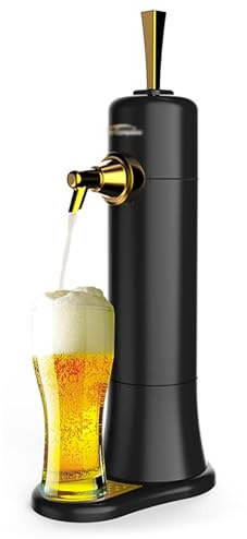 Draft Beer Dispenser - Portable with Cooling & High-Frequency Vibration - Foam Maker for Cans & Bottles