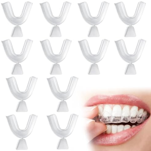 12 vassoi per sbiancamento dei denti – Stampi per denti in termoplastica trasparente per sbiancamento e protezione dei denti, riutilizzabili