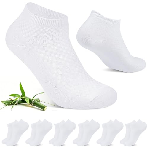 Kiiwah 6 Paires Chaussettes Basses en Bambou Homme, Respirant Courtes Chaussettes Anti-Odeur Socquettes de Sport Chaussettes Sneaker Bambou pour Course à Pied, Travail, Tennis Et Loisirs