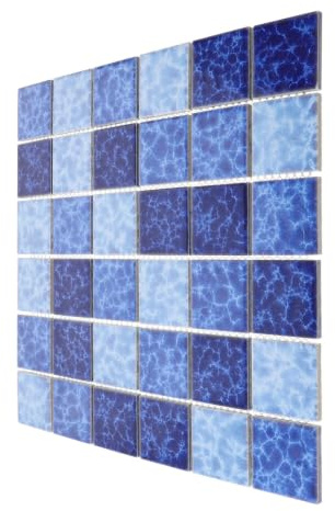 GAROZATION Baldosa Cerámica Azul para Reparación de Piscinas Instalación Fácil, Adecuado para Baño y Balcón, Resistente y Duradera para Suelos