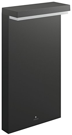 Philips Bustan LED Outdoor Sockelleuchte (40 W), wetterfeste Außenleuchte mit warmweißem Licht, energiesparende LED Beleuchtung, anthrazit