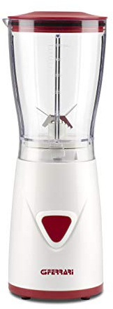 G3 Ferrari G20073 Mixer, 170 Watt, 500-cc-Kapazität, Pulse-Funktion, Edelstahlklingen, Weiß/Rot.