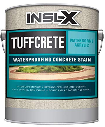 INSL-X TuffCrete Waterborne Acrylic Concrete Stain Paint, Light Gray, 1 Gallon