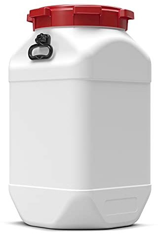 80 Litre 7480 Square Plastic Waterproof Airtight Watertight Storage Keg Drum Barrel - UN Approved Open Top Wide Mouth Jar - Food Liquid Oil Storage - Kayak Caving Canoeing Watersports Time Capsule