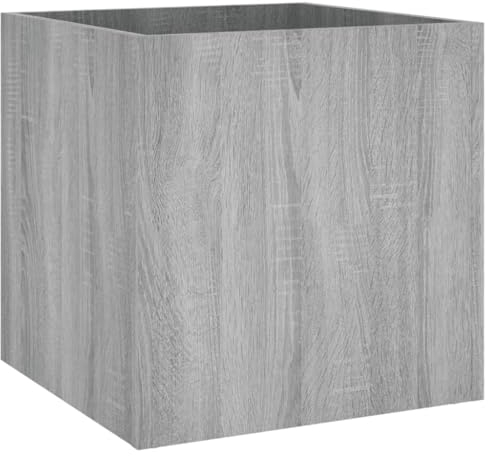 vidaXL Pflanzgefäß, Pflanzkübel für Wohnzimmer Schlafzimmer Büro, Pflanzkasten Dekorativ Feuchtigkeitsbeständig, Blumenkasten Blumentopf, Grau Sonoma Holzwerkstoff