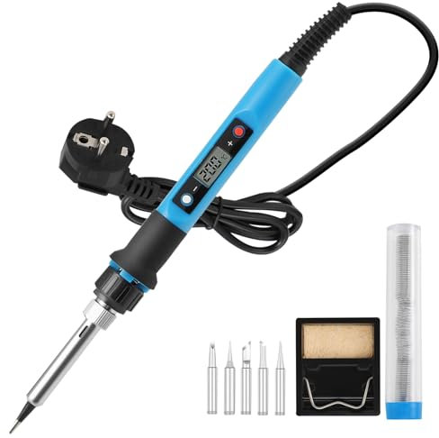 Visible soldador eléctrico de 100 W, kit de soldadura de temperatura ajustable 180 ℃ ~ 480 ℃, hierro de soldadura electrónico de precisión, interruptor ON/OFF, hierro de soldadura de estaño con 5