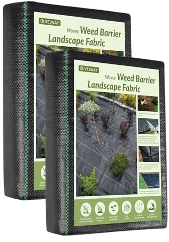 Velway Malla Antihierbas 2x25M Tela Antihierbas Jardin 100g/m² para Huerto, Jardín, Tejido Permeable al Agua, Estabilización Rayos UV, Barreras contra Malezas