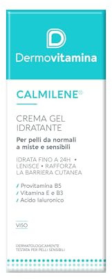 Dermovitamina Calmilene Crema Gel Idratante - Crema Idratante Viso - Con Acido Ialuronico Antirughe - Idrata fino a 24h - Crema Viso Donna - Crema Viso Uomo - 40 ML
