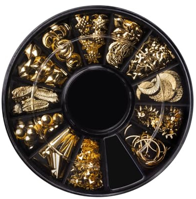 NÉONAIL Nageldekorationen 3D Nail Art Karussell 06 - Nail Charms - Nägel Selber Machen - Nails - Nageldesign Accessories - Nailart - Nail Art Zubehör - Nagel Deko - Nagelschmuck - Gold