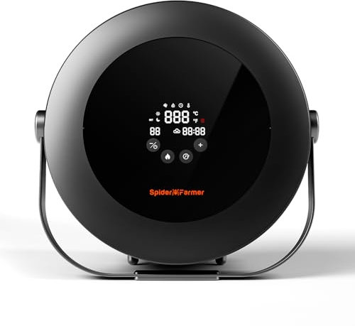 Spider Farmer Heizlüfter,540W Heizung Intelligente Temperaturregelung Energiesparend Leise,4 Modi und 24 Std. Timer, 10-PTC Heizung und Lüftungsrohr, Geeignet für Pflanzenräume und Growzelte