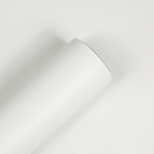 myforHD Papier Peint Autocollant Blanc Texturé 40cmX300cm Papier Adhesif pour Meuble imperméable amovible à décoller et à coller Revêtement mural décoratif moderne en vinyle PVC