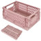 Tolenre Cassetta Pieghevole In Plastica 25*16.5*10cm, Cestini Pieghevoli In Plastica, Scatola Portaoggetti, Cesto Pieghevoli Con Maniglie, Cassette Impilabili, Per Casa, Ufficio (Rosa)