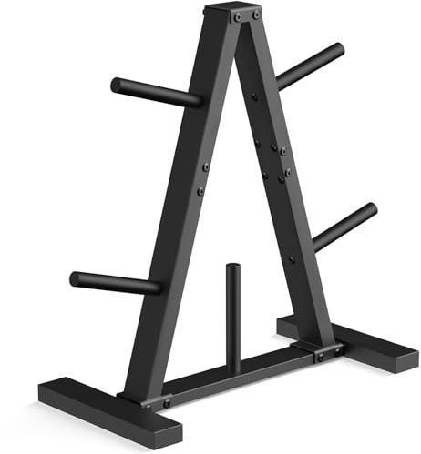 Weight Plate Rack, Weight Tree, 1-Inch Home Gym Storage Stand, Holds 300 lbs