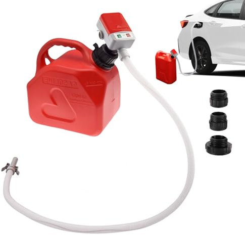 Elektrische Benzinpumpe für Kanister mit Auto-Stopp – Kraftstoffpumpe Ölabsaugpumpe für Benzin, Diesel & Öl, Kraftstoff Umfüllpumpe mit flexiblem Ansaugschlauch, Dieselpumpe für Tank, Werkstatt