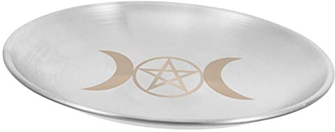 Plato de Vela Pentagrama de Acero Inoxidable para Altar
