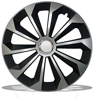 Lot de 4 enjoliveurs pour roues universelles TRM NOIR/ARGENT