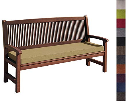 sunnypillow Bankauflage Stuhlkissen mit abnehmbarem Bezug Bankkissen Bankpolster Polsterauflage Auflage für Gartenbank viele Farben und Größen zur Auswahl (110 x 50 x 5cm, Sandfarben)