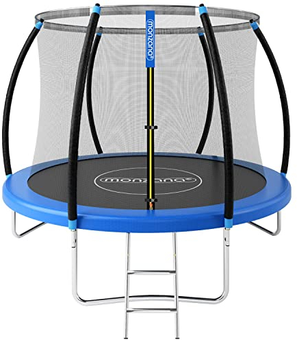 Monzana® Trampolin Ø 244 cm TÜV Rheinland GS Zertifiziert Komplettset inkl. Sicherheitsnetz Innen Leiter Randabdeckung Kindertrampolin Gartentrampolin