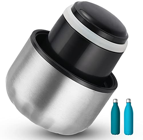 GeeRic Bouchon de Bouteilles d'eau, Convient pour Bouchon de Bouteille d'eau de 750 ml/1000 ml, bouchon de Bouteille en Acier inoxydable, argent