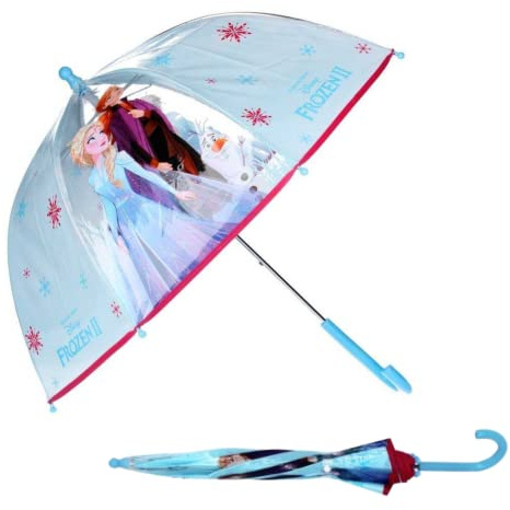 mybagstory - Regenschirm für Kinder - Die Eiskönigin - Blau - Kindergarten - Urlaub - Regenschirm Mädchen - 73 cm - Geschenkidee - leicht - kompakt - manuelle Öffnung - strapazierfähig - Klemmfest,