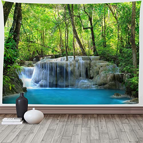 Martin Kench Wandbehang Wandteppich Wald See Natur Tagesdecke Wandtuch Natur Landschaft Stranddecke Wanddeko für Schlafzimmer Wohnzimmer Wohnheim (J,230x180cm)