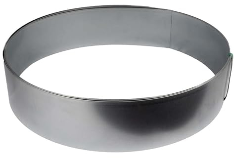 Jardinion 8m Rasenkanten, Pflanzring, Beeteinfassung aus Metall Höhe 20cm Silber, Umrandung Gartenbeet, Blumenbeet oder Kiesbeet