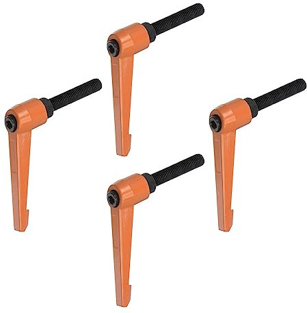 QUARKZMAN 4pcs Réglable Serrage Levier Poignées M10 x 40mm Homme Filetage Fileté Goujon Boulon Boutons Rotatif Vis Verrouillage Rapide Libérer Cliquet Pousser Bouton Poignée, Orange