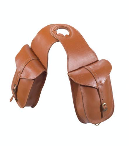 PIONEER - Pferdepacktaschen aus schwarzem Leder für Reiten - Westernsattel - Vordere - Braun