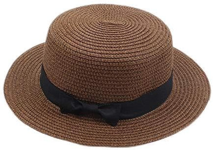 Hut Damen Sommer Modern Fedora Visor Beach Sun Damen Sonnenhut Hut Damen Solid Top Sommer Baseball Caps Hut Lustig Party Modrne Basic Party (Coffee, One Size)