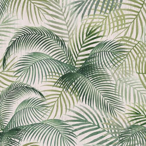 Papier peint autocollant, Motif jungle tropicale à peler et à coller, 44x300CM Papier peint avec feuilles vertes - Film vinyle amovible pour salon, chambre à coucher, cuisine, armoires murales