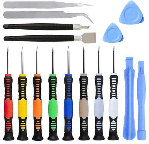 16 Piezas Juego de Destornilladores Magnéticos Pequeños, Destornilladores Pequeños de Precisión de Plástico y Acero Aleado, para Reparación de Teléfono Móvil, Computadoras, Gafas y Relojes (Vistoso)