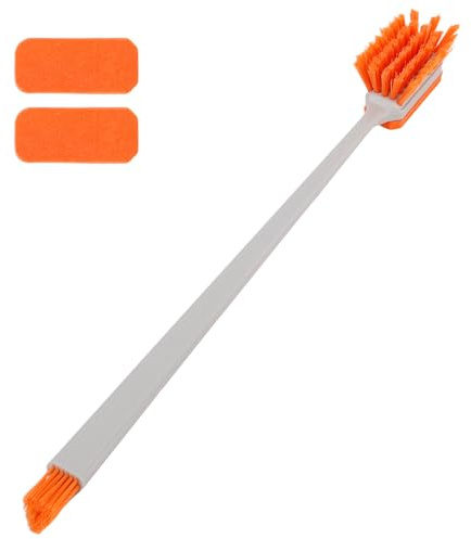 Goktvai Pequeño Cepillo Limpiador de Pecer, 30x3cm Acuarios Raspador de Algas con 2 Paños Fieltro Repuesto para Limpiar Acuarios Vidrio y Acrílico