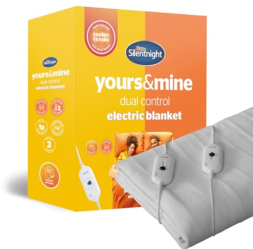 Silentnight Dual Control Electric Blanket Double - Heated Electric Underblanket Bed Warmer Sheet with 3 Heat Settings, Easy Fit Straps, Split Controls and Machine Washable - Double 150x137cm (60x54)