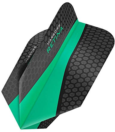 Harrows Retina | Premium Extra Strong 100 Micron Dart Flights in Slim Shape, 1 Sets of 3 Flights, 3 Flights In Total, Jade