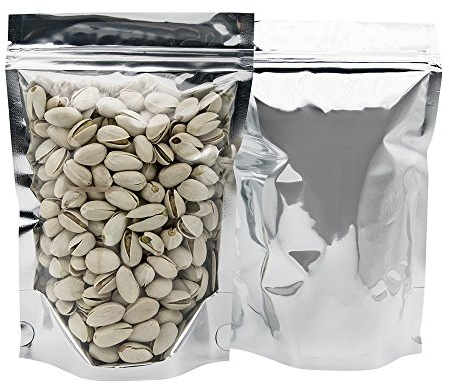 Tocone 100 Pezzi Sacchetti Zip di Alluminio Mylar Stand Up Imballaggio Sacchetti di Cibo Richiudibili Conservazione Antiodore per Caffe,Semi,Cibi Secchi Fiori Secchi Tea(10 x 15 cm)