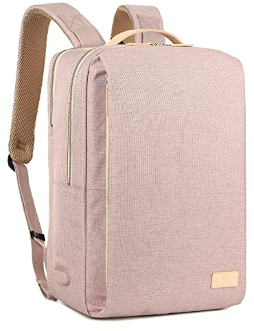 Nordace Siena - 15.6 Inch Laptop Backpack for Men & Women with USB Charging Port, Waterproof - Daily, Travel, or Work, Pink, 19L, Travel Backpacks