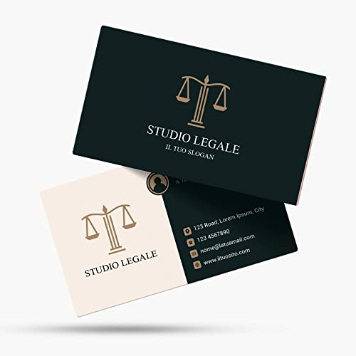 Biglietti da visita personalizzabili in cartoncino Premium, colori impeccabili, varie grafiche ideate per avvocati e studi legali, tiratura a scelta (Grafica 8)
