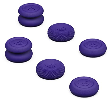 Skull & Co. Skin, CQC and FPS Thumb Grips Joystick Cap Analog Stick Cover for Steam Deck and ROG Ally- Purple, Set of 6